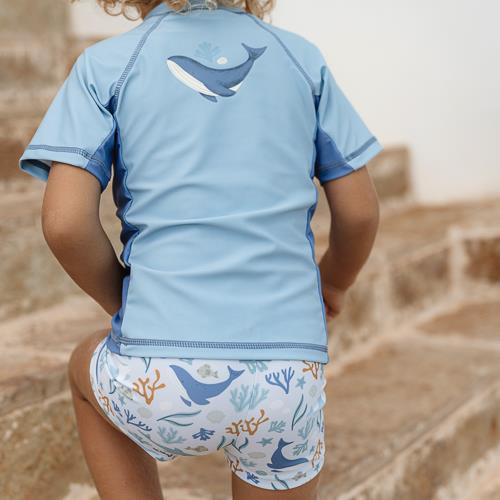 Little Dutch - Swim T-Shirt, Short Sleeves - Blue Whale - Swanky Boutique