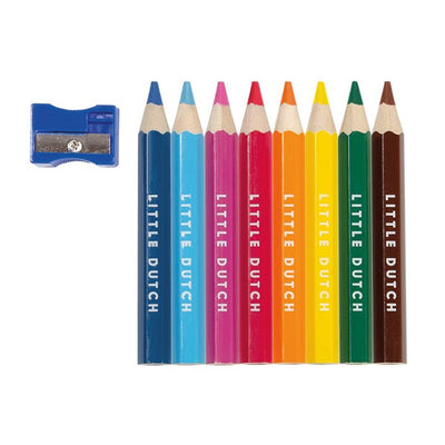 Little Dutch - Colouring Pencils & Sharpener 9 Pack - Swanky Boutique