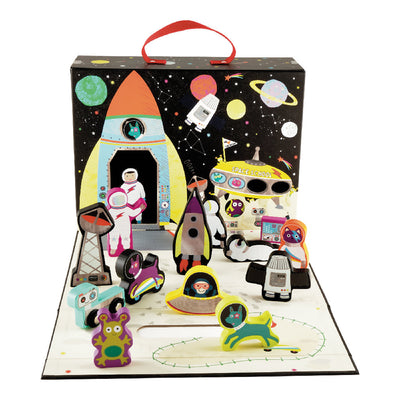 Floss & Rock - Play Box with Wooden Pieces Space - Swanky Boutique