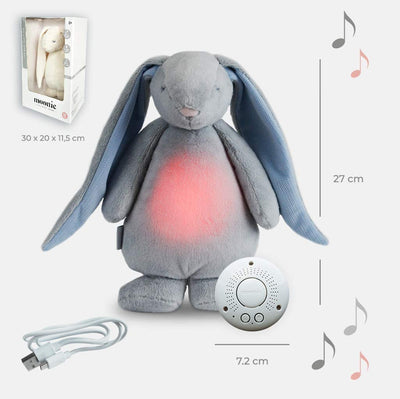 Moonie - Humming Bunny with Light & Cry Sensor Grey with Pink Cloud Ears - Swanky Boutique