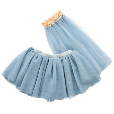 By Astrup - Doll's Clothing Tulle Skirt & Veil Blue - Swanky Boutique