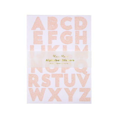 meri meri - sticker sheets 10 pack alphabet pink glitter - swanky boutique malta
