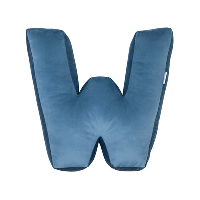 Betty's Home - Pillow Velour Letter W Blue - Swanky Boutique