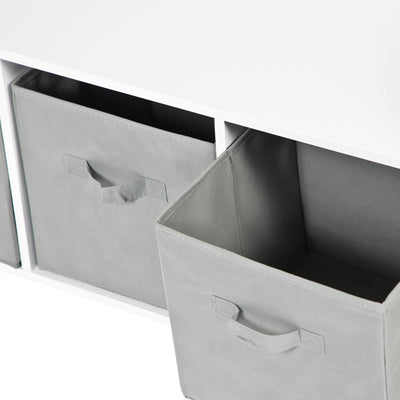 swanky boutique malta - Storage Furniture with 3 Compartments - White/ Grey