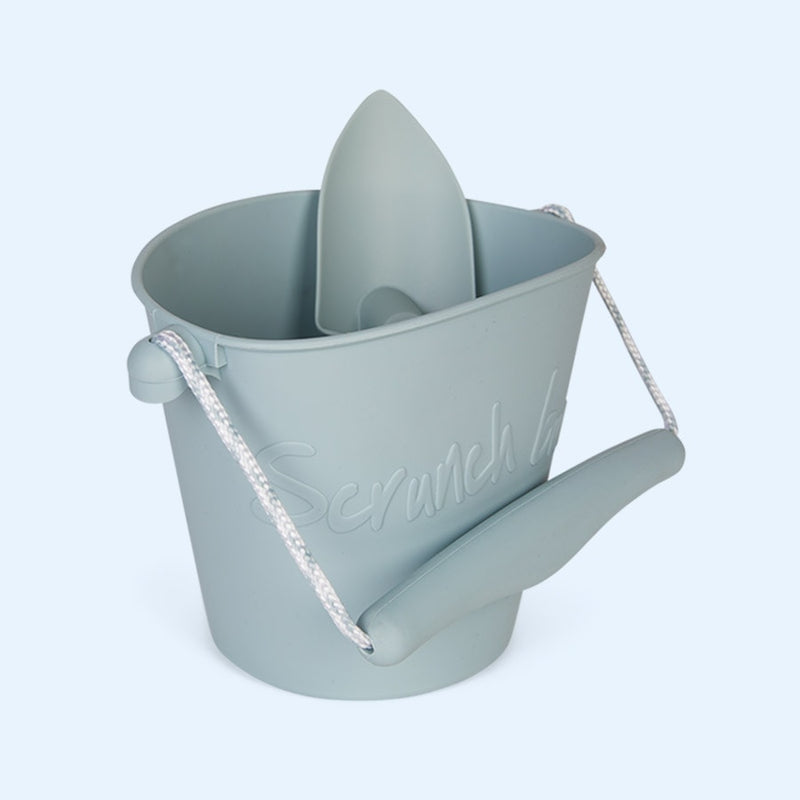 scrunch - Beach Bucket, Foldable - Duck Egg Blue - swanky boutique malta