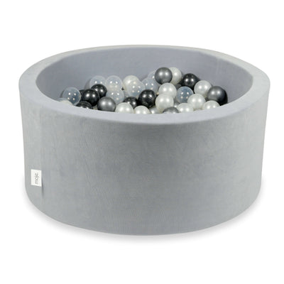 moje - Ball Pit Incl 200 Balls, Velvet - Grey - swanky boutique malta