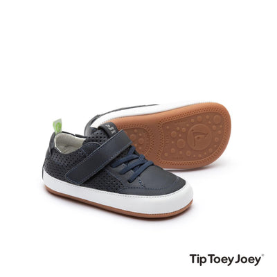 tip toey joey - Sneakers, Toddler First Steps (Leather) - Navy Blue - swanky boutique malta