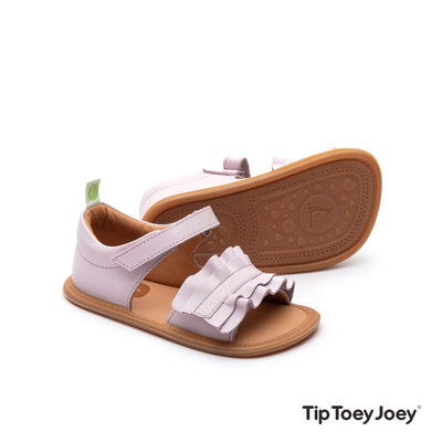 tip toey joey - Sandals with Ruffles, Toddler First Steps (Leather) - Lavender - swanky boutique malta