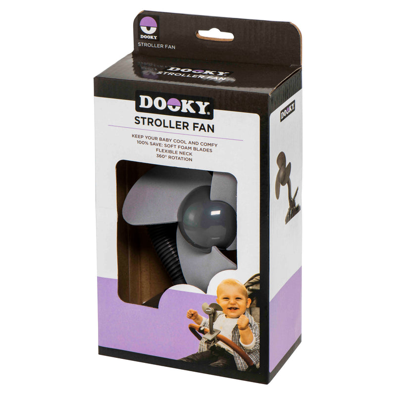 dooky - stroller fan soft foam clip on grey - swanky boutique malta