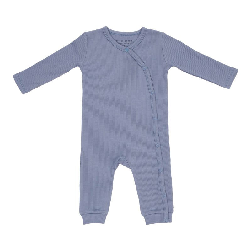 Little Dutch - One piece Wrap Suit Organic Cotton Ribbed Blue - Swanky Boutique