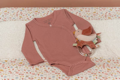 Little Dutch - Bodysuit Wrap Long Sleeves Ribbed Organic Cotton Vintage Pink - Swanky Boutique
