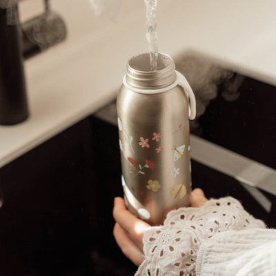 Little Dutch - Insulated Bottle Flip Up 350ml Flowers & Butterflies - Swanky Boutique