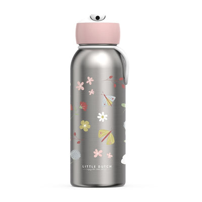 Little Dutch - Insulated Bottle Flip Up 350ml Flowers & Butterflies - Swanky Boutique