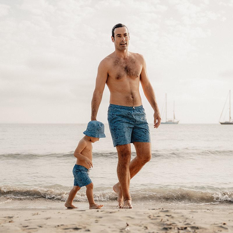 Men's Swim Shorts, Sea Life Blue (UPF 50+) Various Sizes