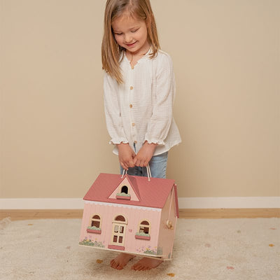 Little Dutch - Doll's House, Wooden (Small - Portable) - Pink - Swanky Boutique