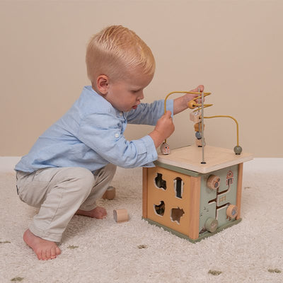 Swanky Boutique Activity Cube, Wooden - Little Farm Little Dutch