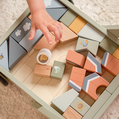 Swanky Boutique Baby Walker with Wooden Blocks - Little Farm Little Dutch