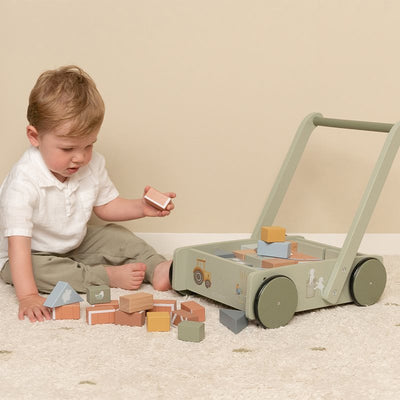 Swanky Boutique Baby Walker with Wooden Blocks - Little Farm Little Dutch