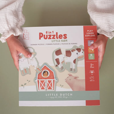 Little Dutch - Game, 6-in-1 Puzzle- Little Farm - Swanky Boutique