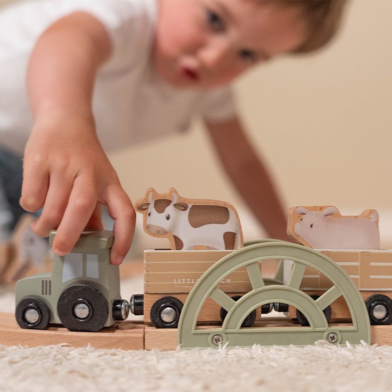 Little Dutch - Railway Train with Track, Wooden - Little Farm - Swanky Boutique