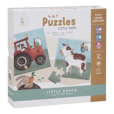 Little Dutch - Game, 4-in-1 Puzzle - Swanky Boutique 