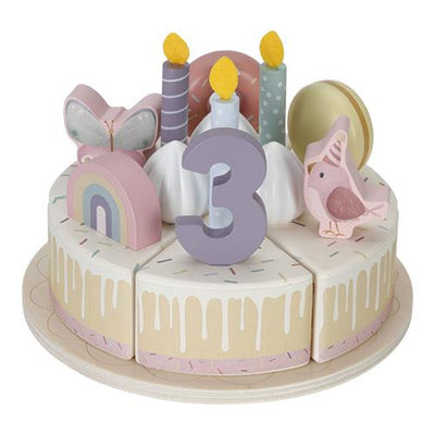 Little Dutch - Wooden birthday cake Pink- 26-pcs - Swanky Boutique