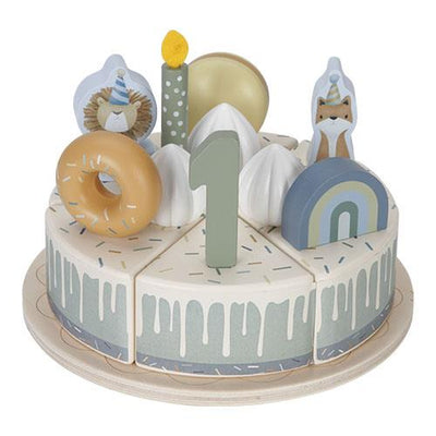 Little Dutch - Wooden birthday cake Blue - 26-pcs - Swanky Boutique