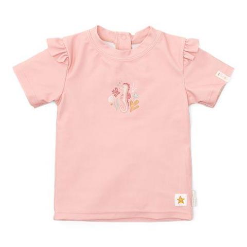 Little Dutch - Swim T-shirt short sleeves ruffles Seahorse Pink- Swanky Boutique