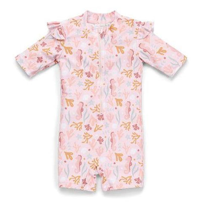 Little Dutch - Swimsuit, Short Sleeves Ruffles - Pink Ocean Dreams - Swanky Boutique