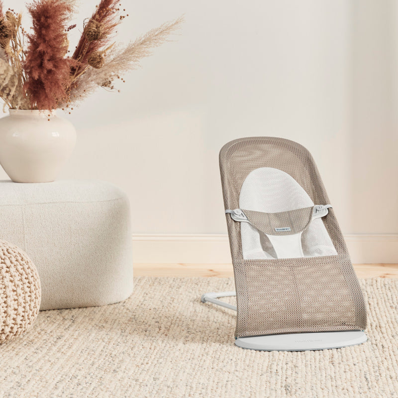 BabyBjorn Bouncer Balance Soft Grey Beige White - Swanky Boutique Malta