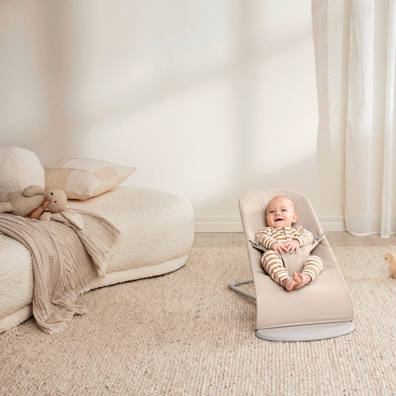 BabyBjorn Bouncer Bliss Woven Light beige melange - Swanky Boutique Malta