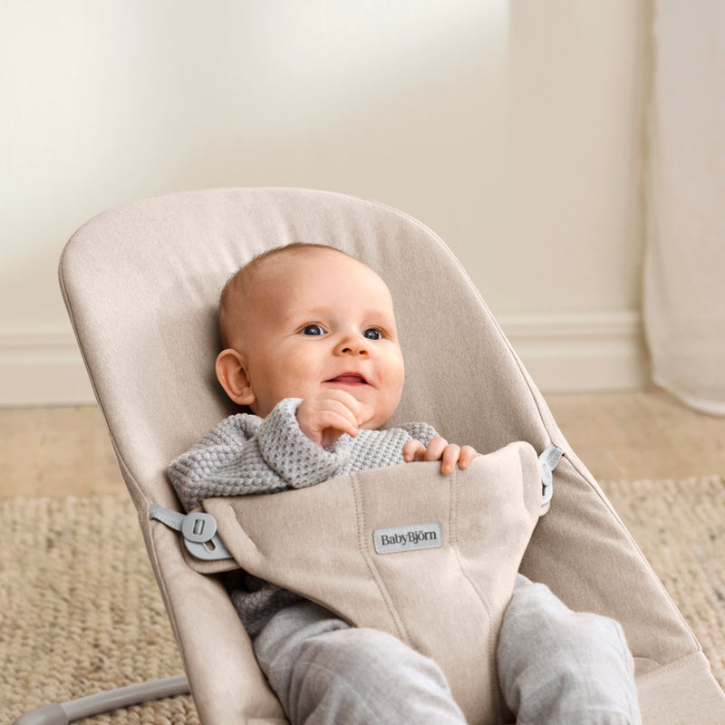 BabyBjorn Bouncer Bliss Woven Light beige melange - Swanky Boutique Malta