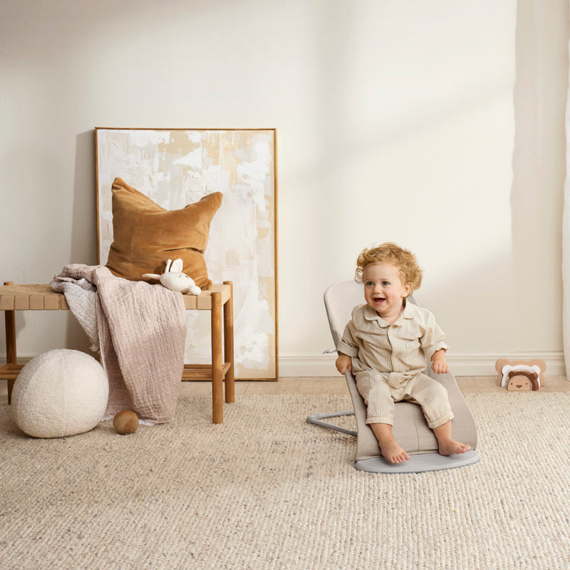 BabyBjorn Bouncer Bliss Woven Light beige melange - Swanky Boutique Malta
