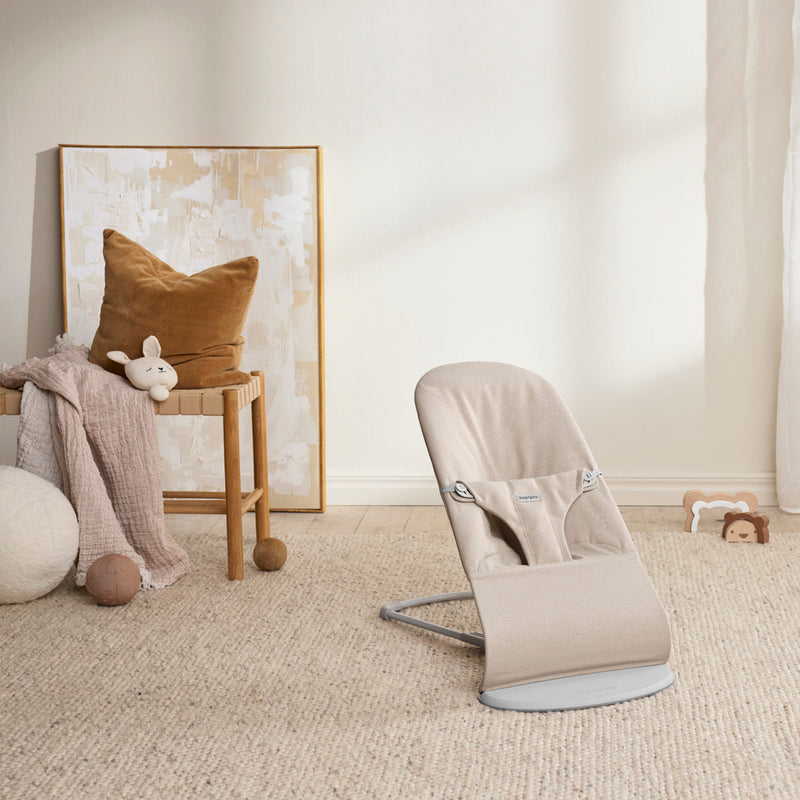 BabyBjorn Bouncer Bliss Woven Light beige melange - Swanky Boutique Malta