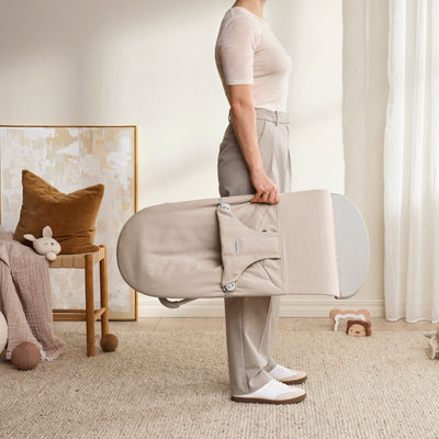 BabyBjorn Bouncer Bliss Woven Light beige melange - Swanky Boutique Malta