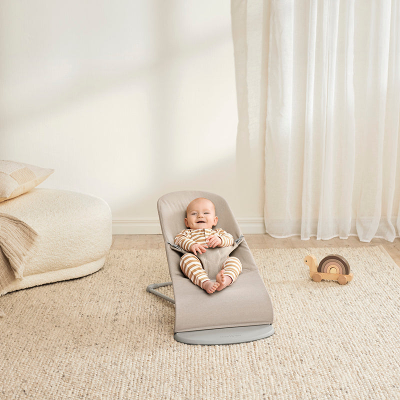 BabyBjorn Bouncer Bliss Woven Light beige melange - Swanky Boutique Malta