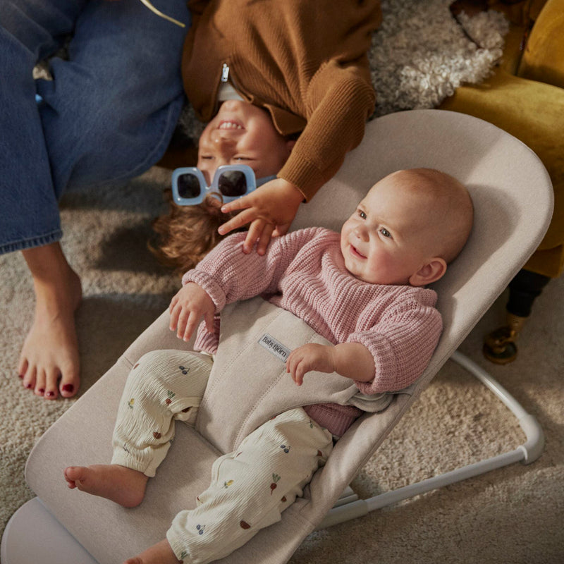 BabyBjorn Bouncer Bliss Woven Light beige melange - Swanky Boutique Malta