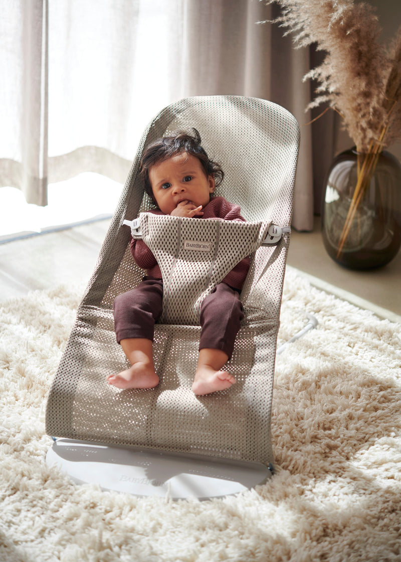 BabyBjorn Bouncer Bliss Mesh Grey Beige - Swanky Boutique Malta 