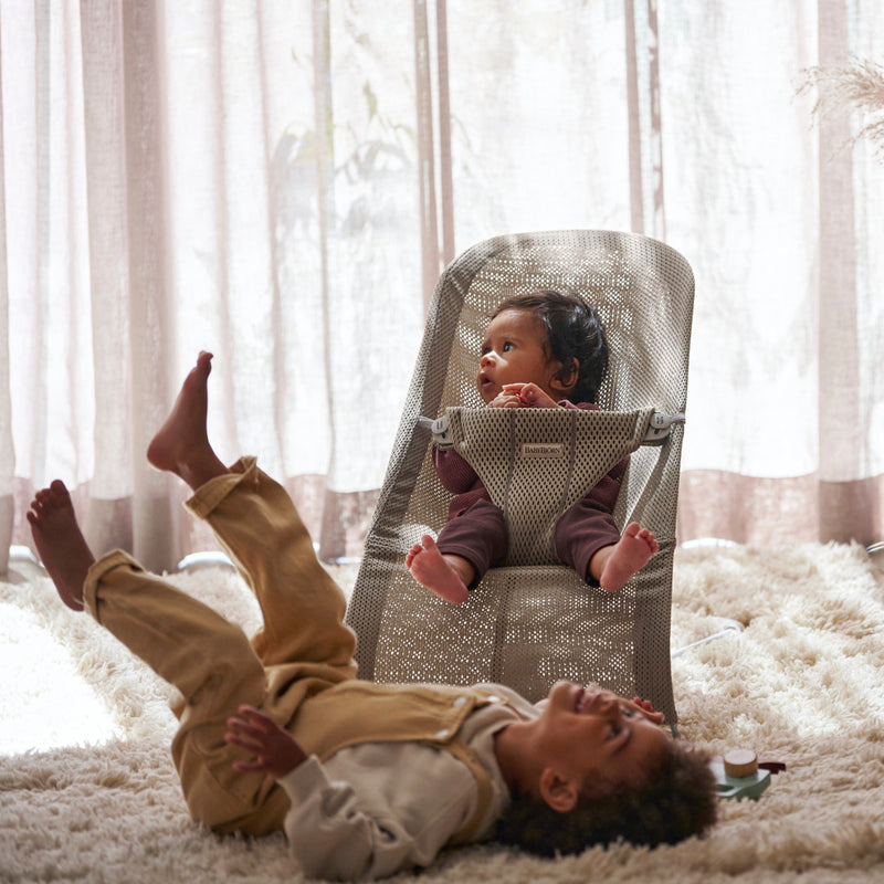 BabyBjorn Bouncer Bliss Mesh Grey Beige - Swanky Boutique Malta 
