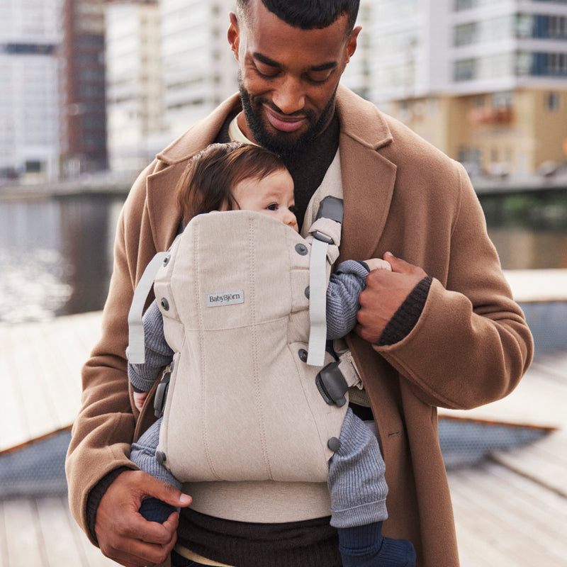 BabyBjorn Baby Carrier Harmony Woven mélange Light beige - Swanky Boutique Malta 