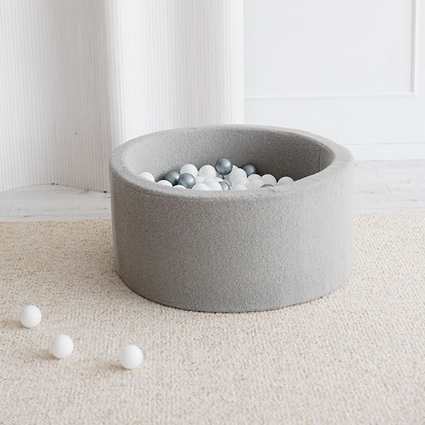Ball Pit Incl 200 Balls, Teddy - Grey (90 X 40cm)