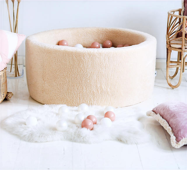 Ball Pit Incl 200 Balls - Teddy Beige (90x40cm)