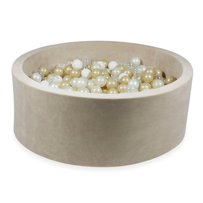 Mimii Ball Pit Velvet Soft Beige with 500 Balls - Swanky Boutique Malta