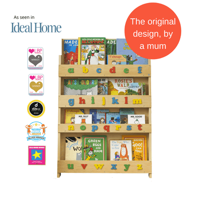 tidy books -Bookcase - Natural with Multi-Coloured Alphabet - swanky boutique malta