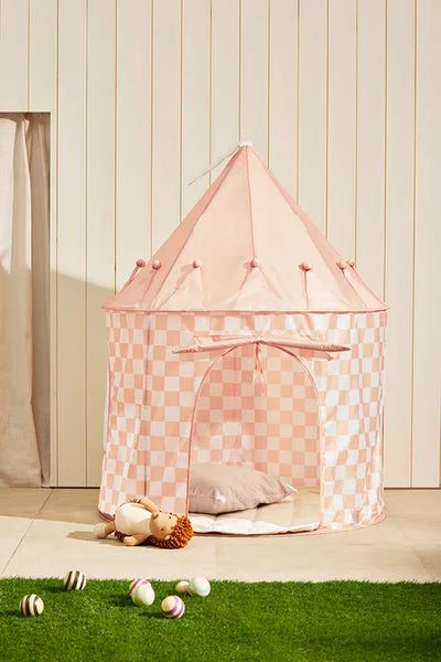 Kid's Concept - Play tent check apricot STAR- Swanky Boutique 