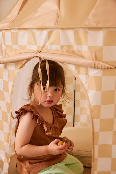 Kid's Concept - Pop Up Play Tent - Check Yellow- Swanky Boutique