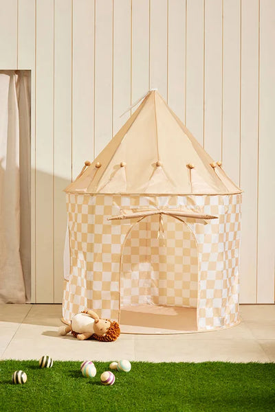 Kid's Concept - Pop Up Play Tent - Check Yellow- Swanky Boutique