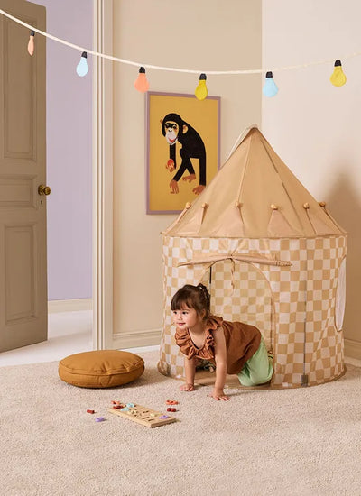 Kid's Concept - Pop Up Play Tent - Check Yellow- Swanky Boutique