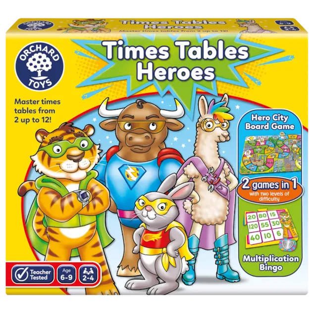 orchard toys - Times Tables Heroes Game (6-9 Years) - swanky boutique malta