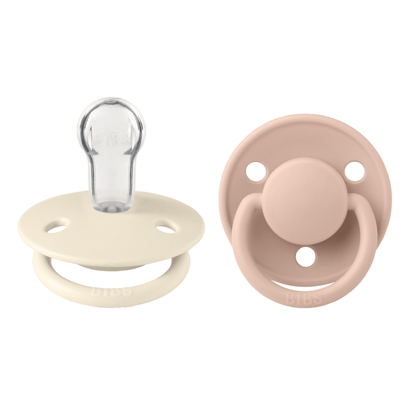 BIBS Pacifiers 2-pack, Silicone (One Size) - De Lux Ivory/ Blush Swanky Boutique
